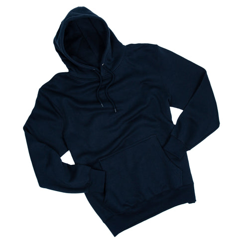 Premium Pullover Hoodie Navy Blue Wrinkle